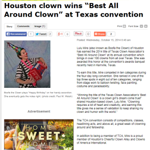 2014_Texas_Clown_Association_Best_All_Around_Clown_Lulu_Boofa_Mire